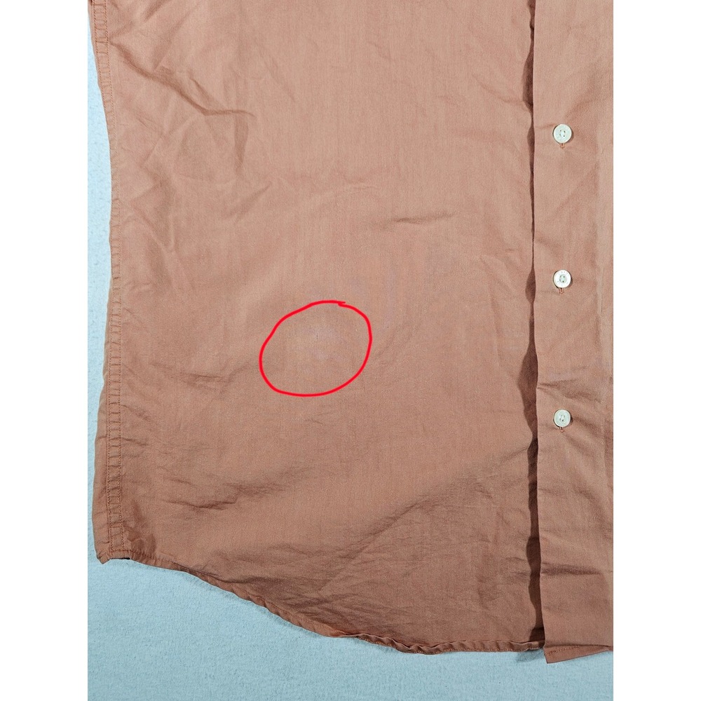 Crazy Horse Mens Short‎ Sleeve Button Up Shirt Burnt Orange Rust Size L Pocket - Picture 2 of 8
